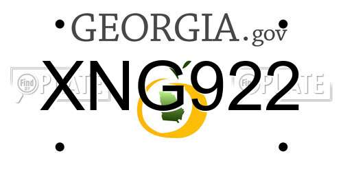XNG922 Georgia License Plate