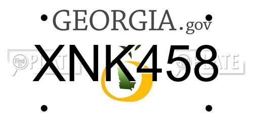 XNK458 Georgia License Plate