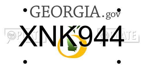 XNK944 Georgia License Plate
