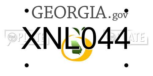 XNL044 Georgia License Plate