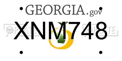 XNM748 Georgia License Plate