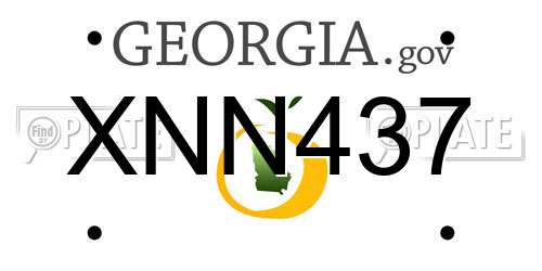 XNN437 Georgia License Plate