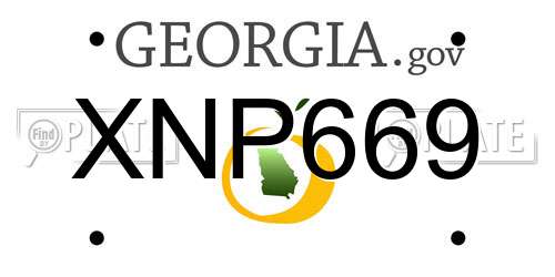 XNP669 Georgia License Plate