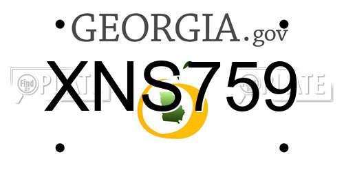 XNS759 Georgia License Plate