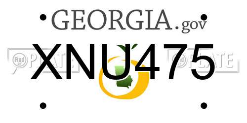 XNU475 Georgia License Plate