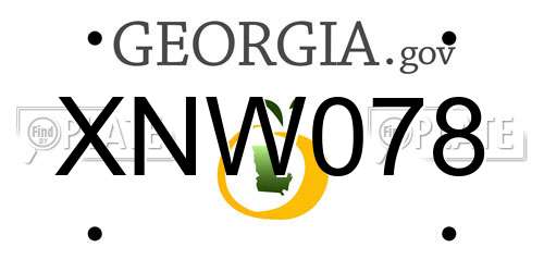 XNW078 Georgia License Plate