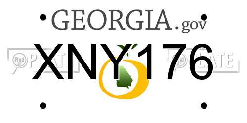 XNY176 Georgia License Plate