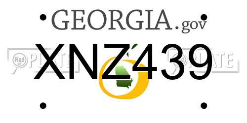 XNZ439 Georgia License Plate