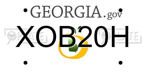 XOB20H Georgia License Plate