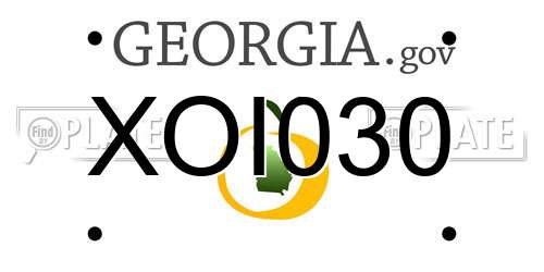 XOI030 Georgia License Plate
