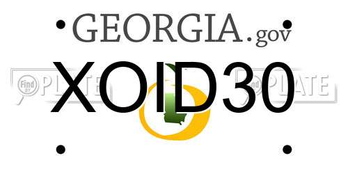 XOID30 Georgia License Plate