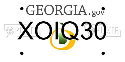 XOIQ30 Georgia License Plate