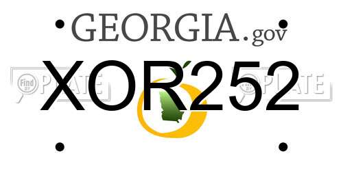 XOR252 Georgia License Plate
