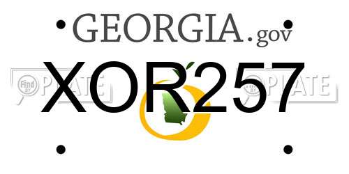 XOR257 Georgia License Plate
