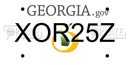 XOR25Z Georgia License Plate