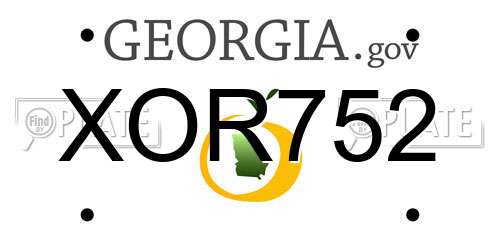 XOR752 Georgia License Plate