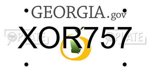 XOR757 Georgia License Plate