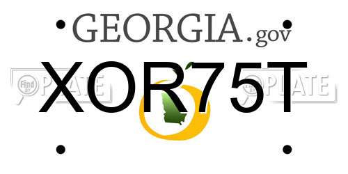 XOR75T Georgia License Plate