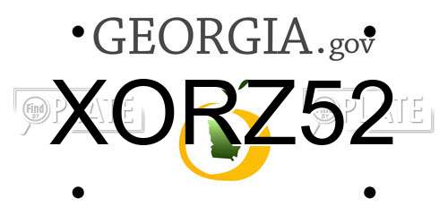 XORZ52 Georgia License Plate