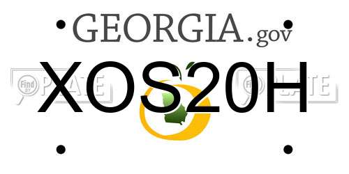 XOS20H Georgia License Plate