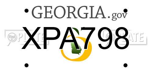 XPA798 Georgia License Plate
