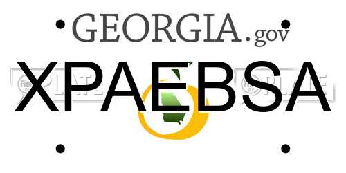 XPAEBSA Georgia License Plate