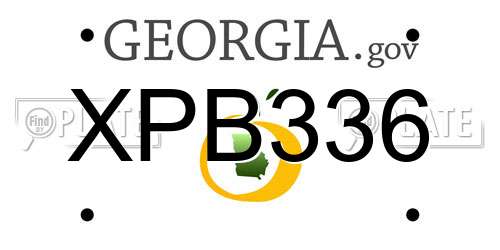 XPB336 Georgia License Plate