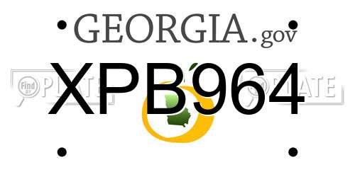 XPB964 Georgia License Plate