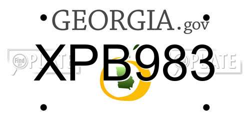 XPB983 Georgia License Plate