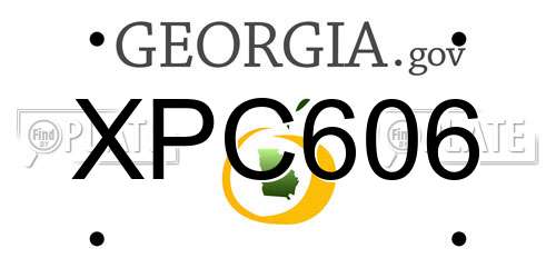XPC606 Georgia License Plate