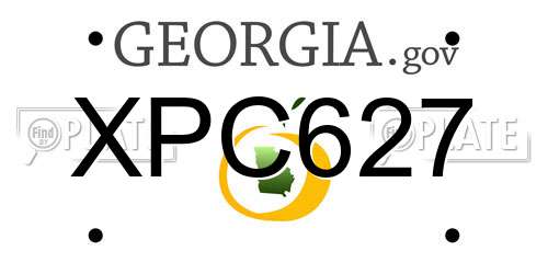 XPC627 Georgia License Plate