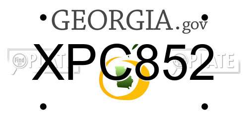 XPC852 Georgia License Plate