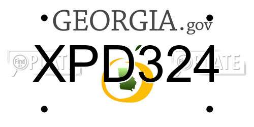 XPD324 Georgia License Plate