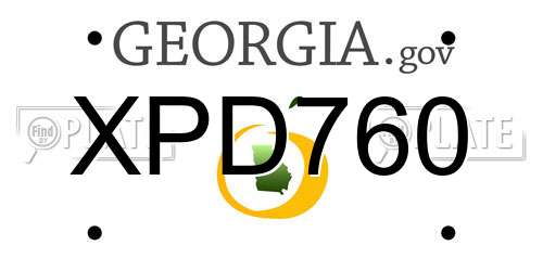 XPD760 Georgia License Plate
