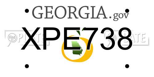 XPE738 Georgia License Plate