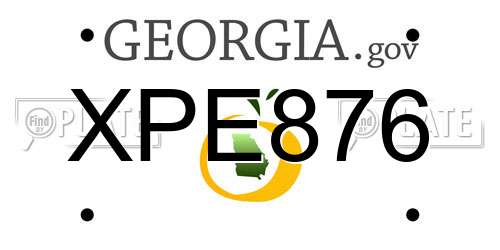 XPE876 Georgia License Plate