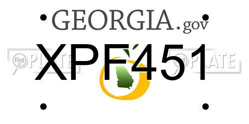 XPF451 Georgia License Plate