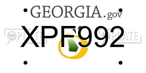 XPF992 Georgia License Plate