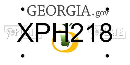 XPH218 Georgia License Plate