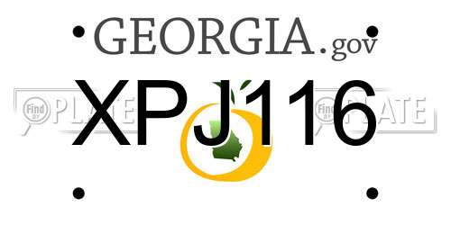 XPJ116 Georgia License Plate