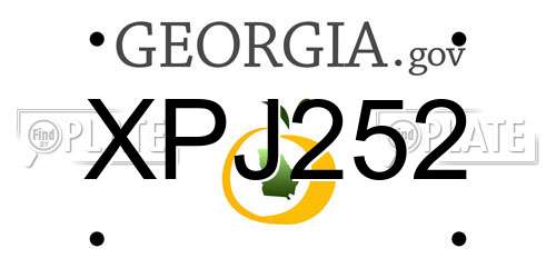 XPJ252 Georgia License Plate