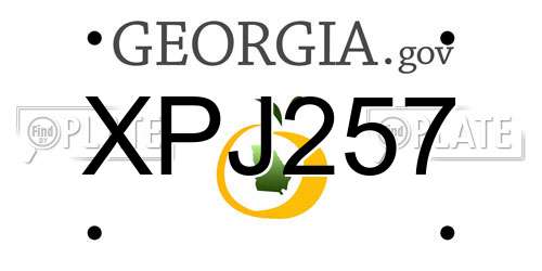XPJ257 Georgia License Plate