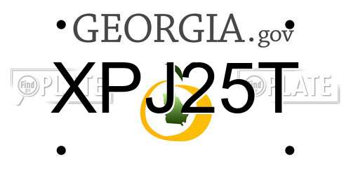XPJ25T Georgia License Plate
