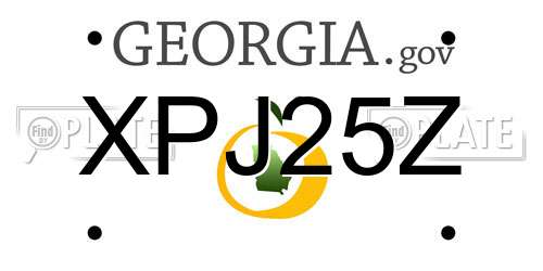 XPJ25Z Georgia License Plate