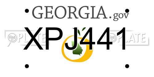 XPJ441 Georgia License Plate
