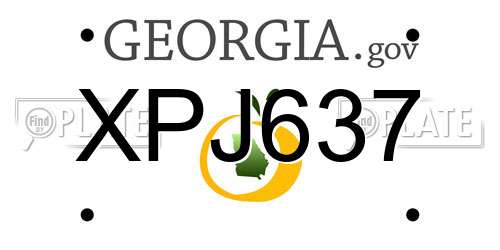 XPJ637 Georgia License Plate