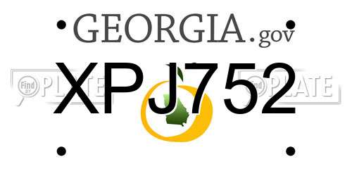 XPJ752 Georgia License Plate