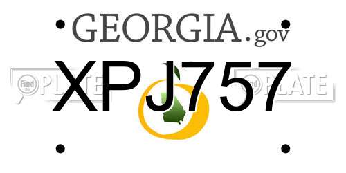 XPJ757 Georgia License Plate