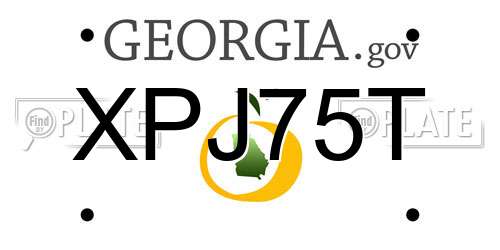 XPJ75T Georgia License Plate