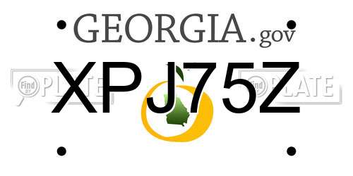 XPJ75Z Georgia License Plate